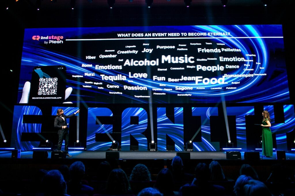 Word cloud - live interactive element for audience on a gala